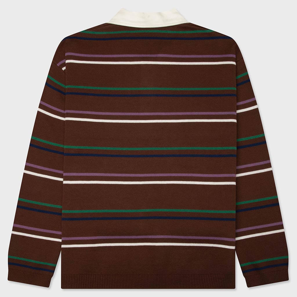 Knitted Rugby Polo - Potting Soil