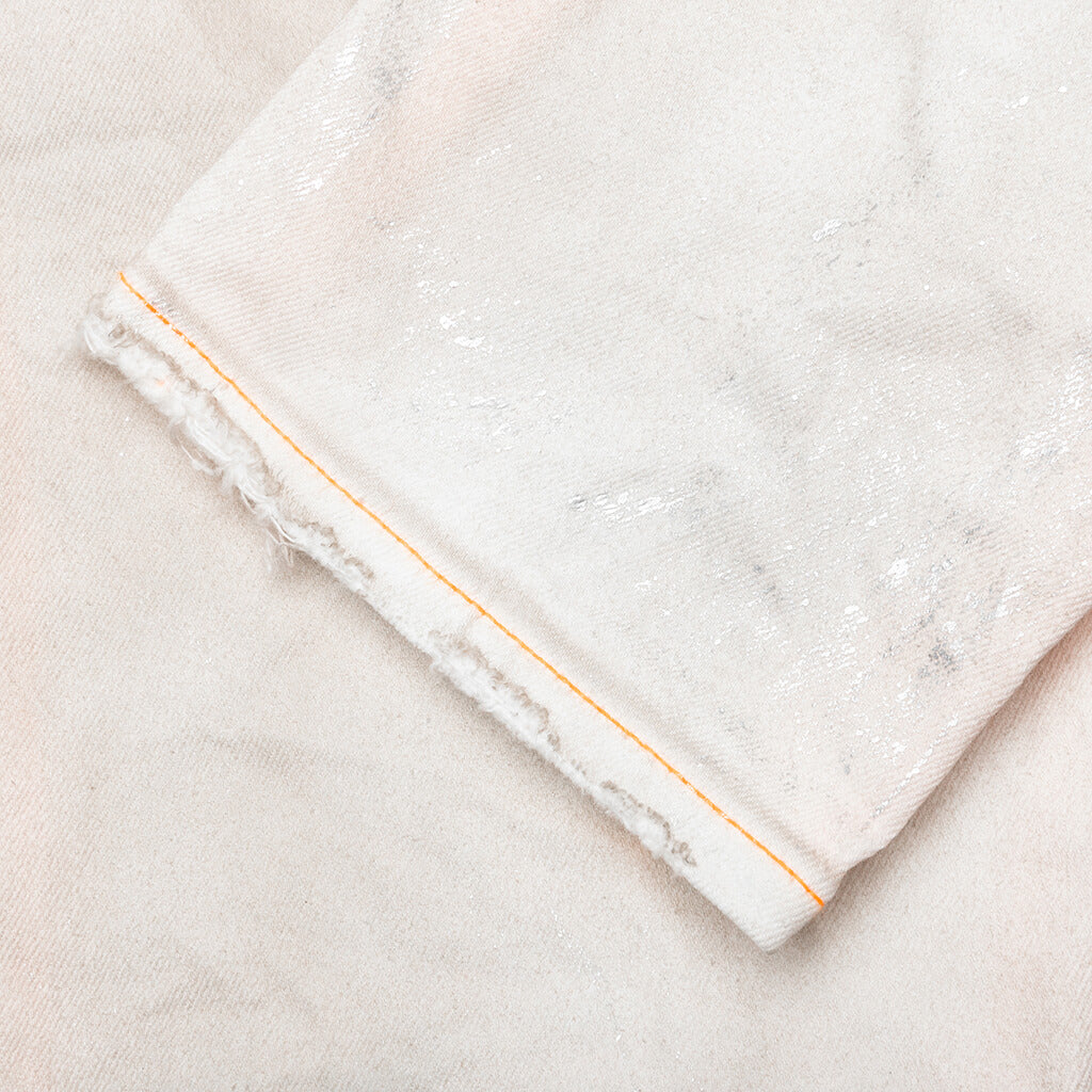 P001 - White Neon Stitch Orange