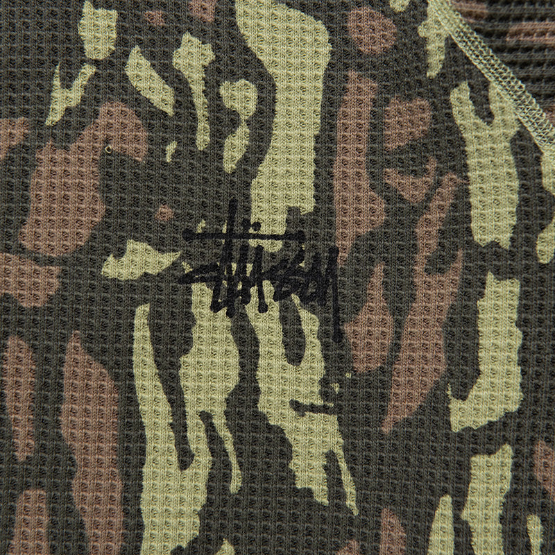Stussy Raglan Thermal Basic Stock - Tree Bark Camo