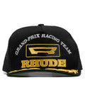 Rhude Racing Panel Trucker Hat - Black/Yellow