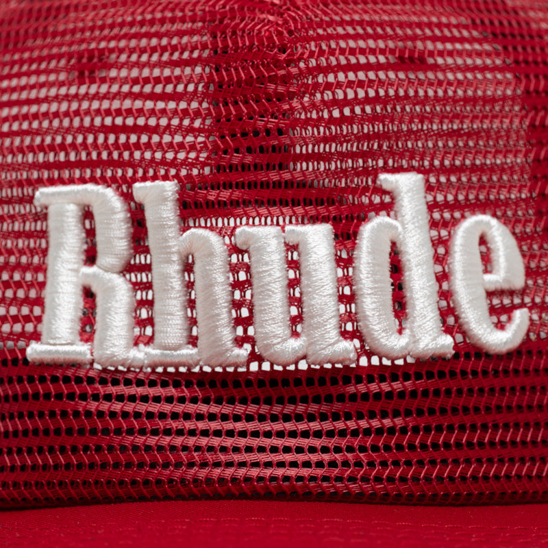 Rhude Logo Mesh Hat - Red/White