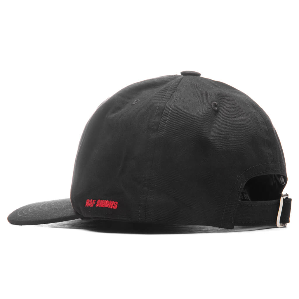 Cap with Embroidered Logo and Label - Black