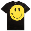 Large Smiley Print Big Fit T-Shirt - Black