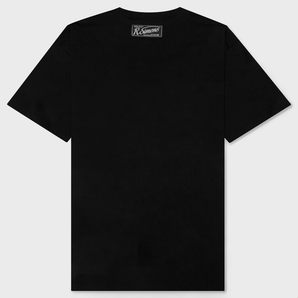 Oversised T-Shirt With Printed Pocket Holes - Black