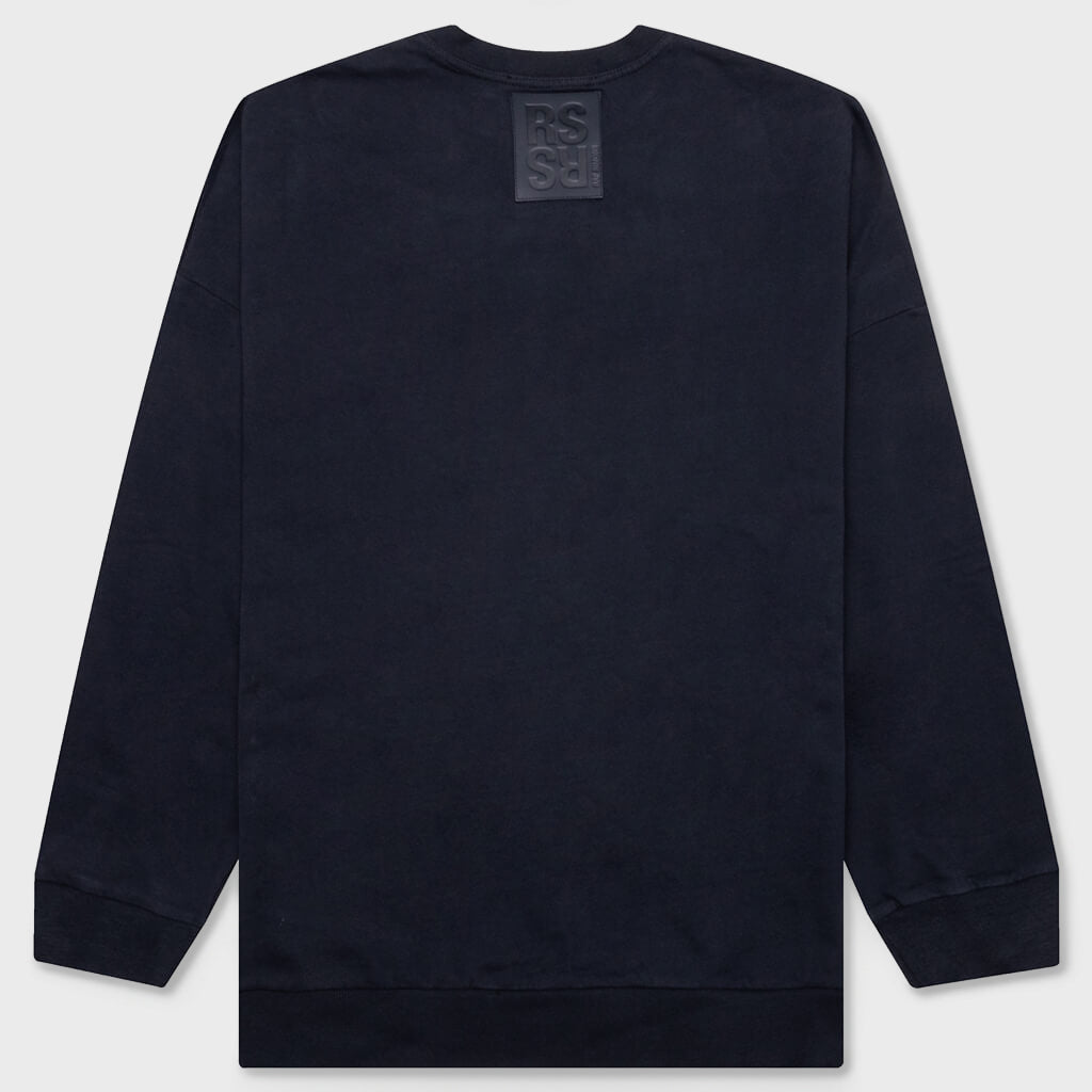 Crewneck Sweater w/ R Print - Dark Navy