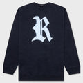 Crewneck Sweater w/ R Print - Dark Navy