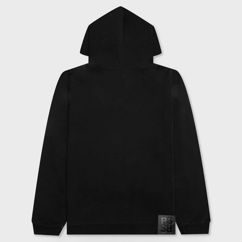 R Embroidery and Patch Hoodie - Black/Orange