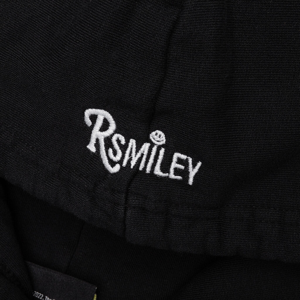 Print Destroy Washed Regular Fit Hoodie - Black