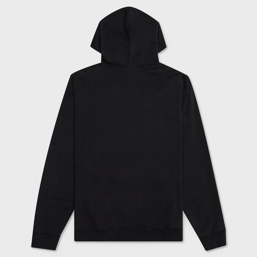 Print Destroy Washed Regular Fit Hoodie - Black