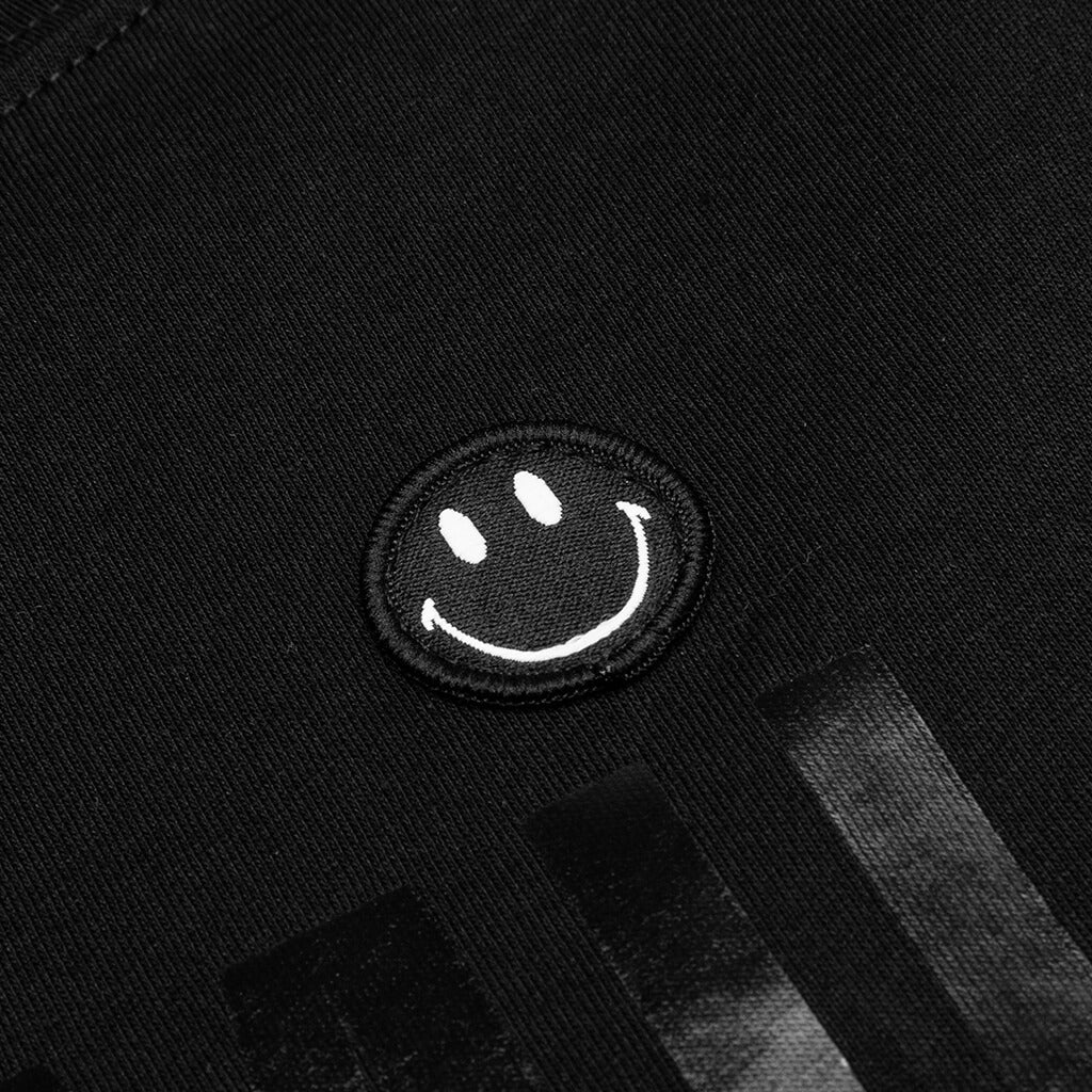 RSmiley Print Big Fit T-Shirt - Black