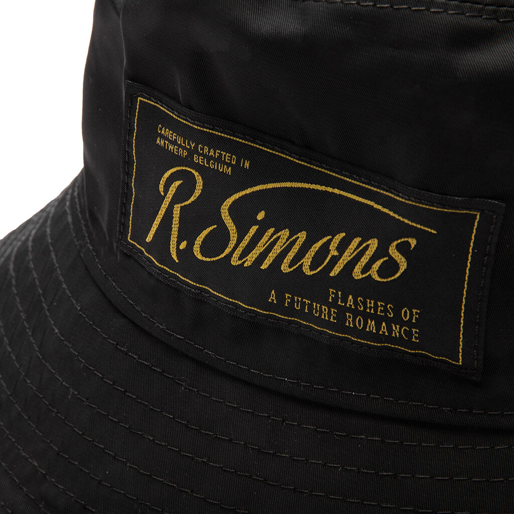 Reversible Bucket Hat with Woven Label - Light Grey/Grey Blue