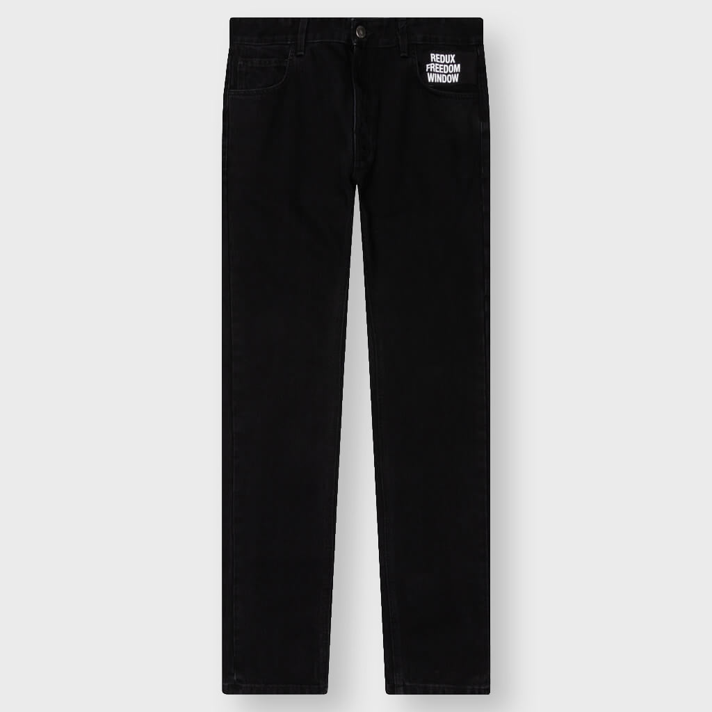 Slim Fit Denim Pant w/Picture Patch - Black