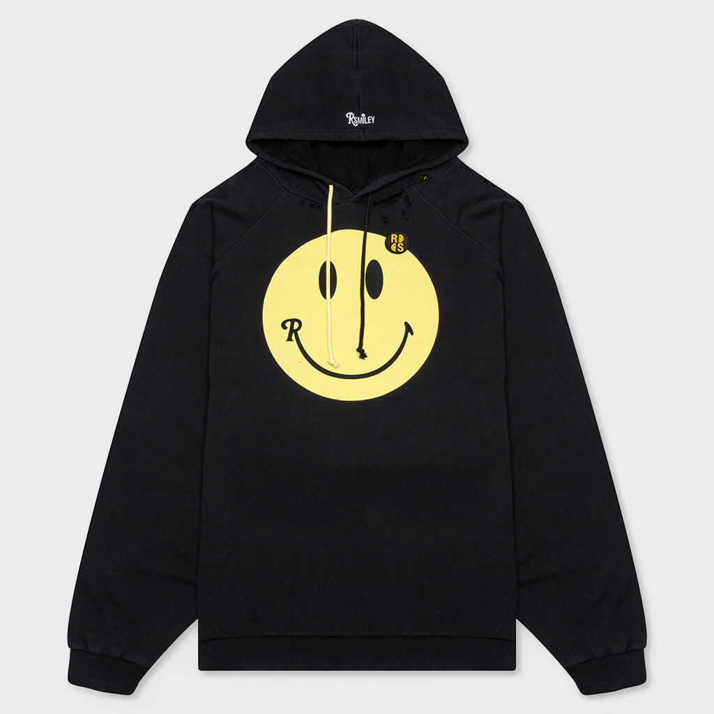 Smiley Print 50th Anniversary Hoodie - Black