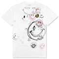 Student Drawing Print Big Fit T-Shirt - White