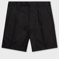 Wide Fit Mini Shorts with Double Pleats - Black