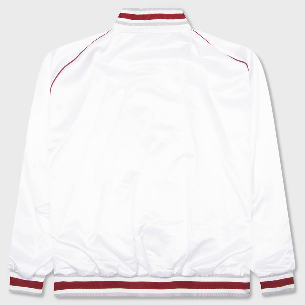 1952 Shiny Raglan Bomber Jacket - White