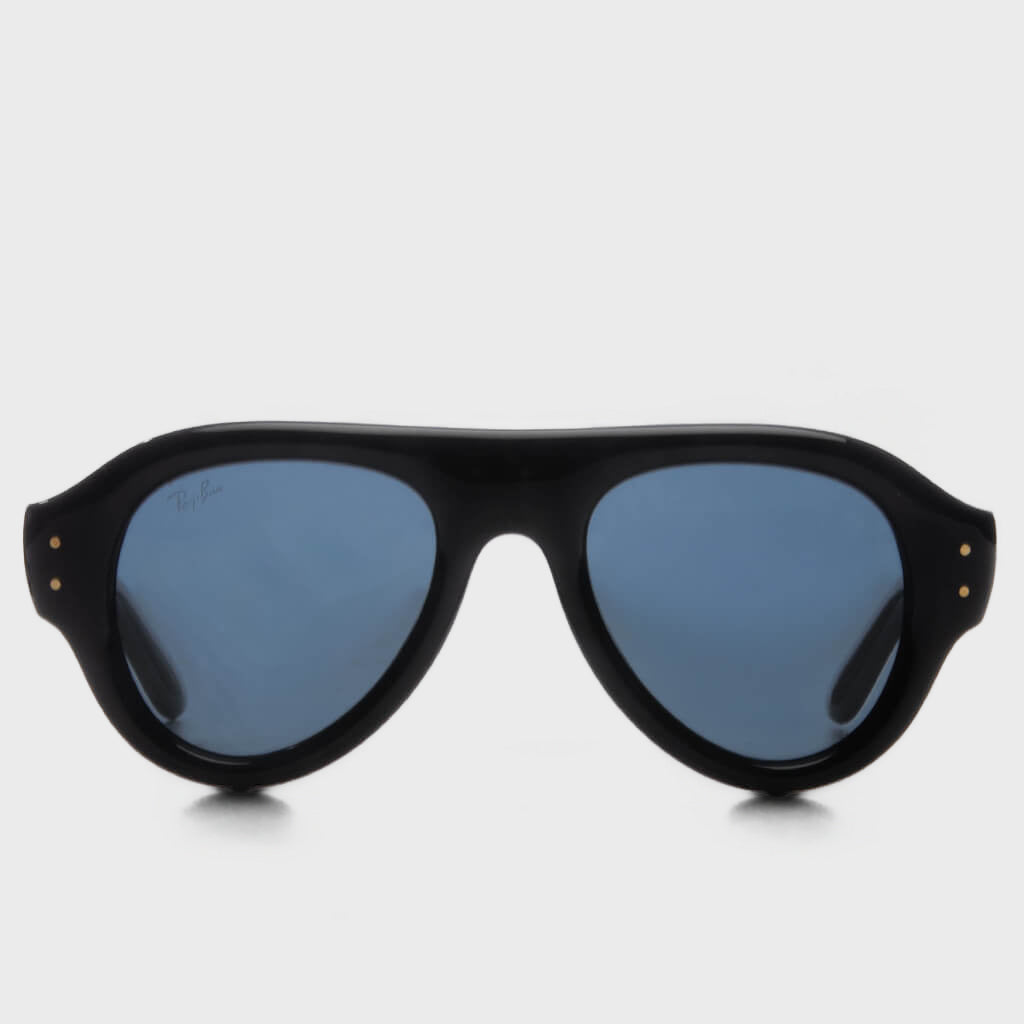 Aviator Puffer - Black Frame/Dark Blue Lens