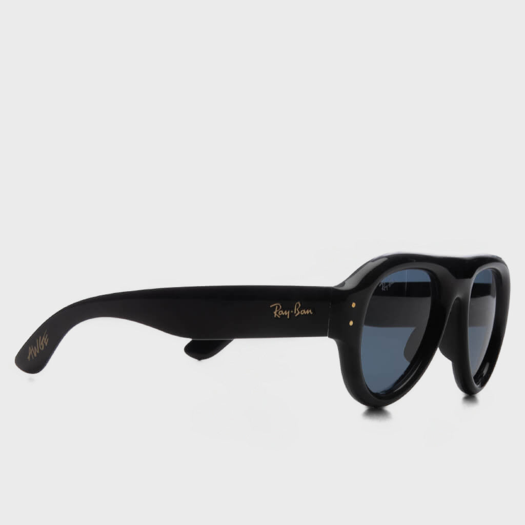 Aviator Puffer - Black Frame/Dark Blue Lens