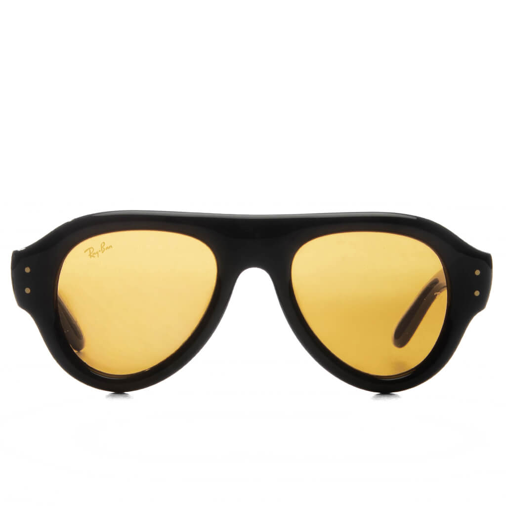 Aviator Puffer - Black Frame/Orange Lens