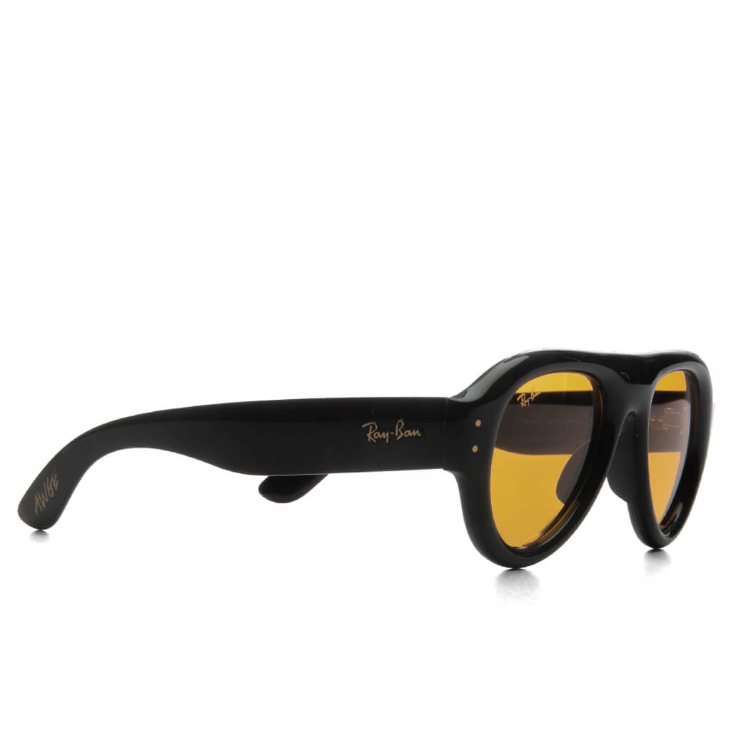 Aviator Puffer - Black Frame/Orange Lens