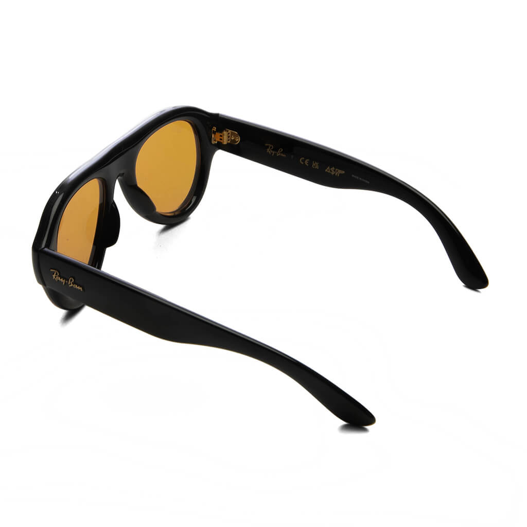 Aviator Puffer - Black Frame/Orange Lens