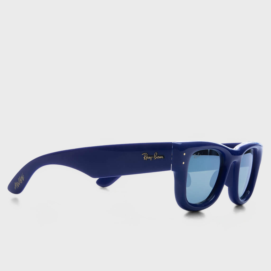 Wayfarer Puffer - Blue Frame/Silver Mirror Lens