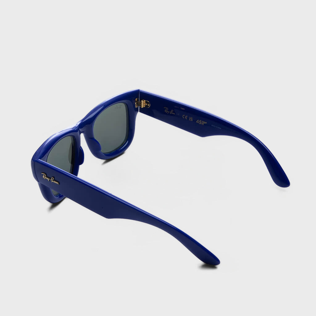 Wayfarer Puffer - Blue Frame/Silver Mirror Lens