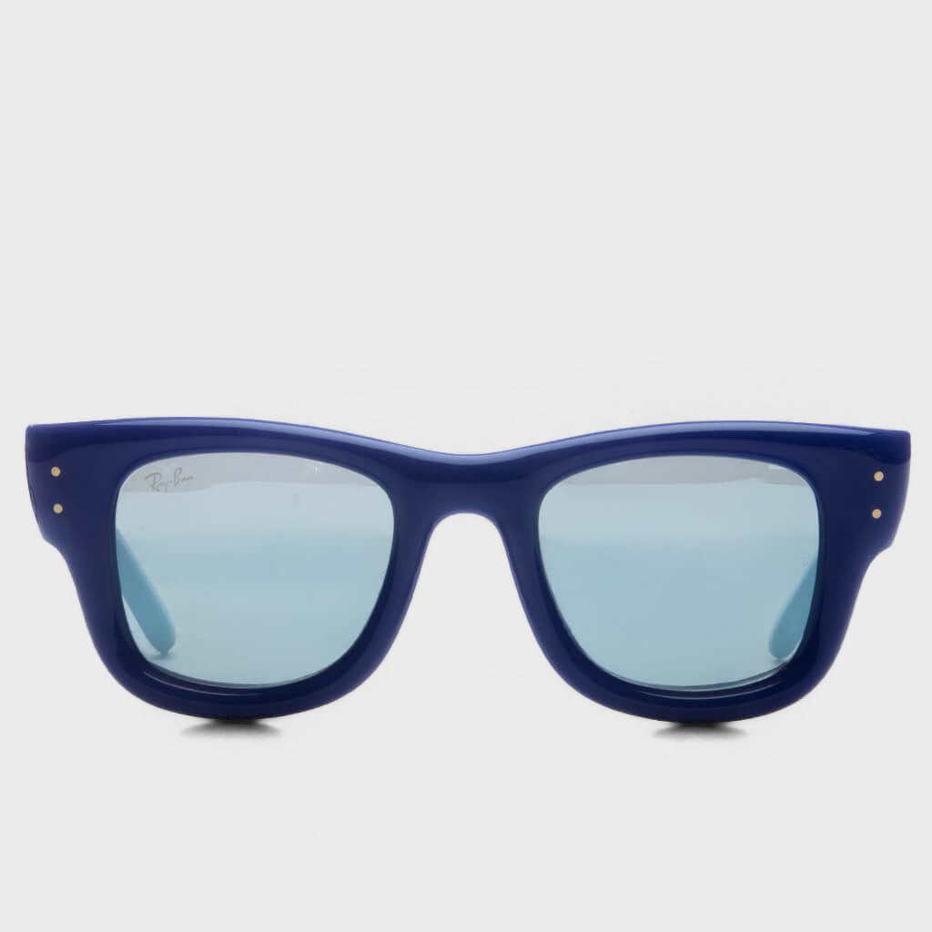 Wayfarer Puffer - Blue Frame/Silver Mirror Lens