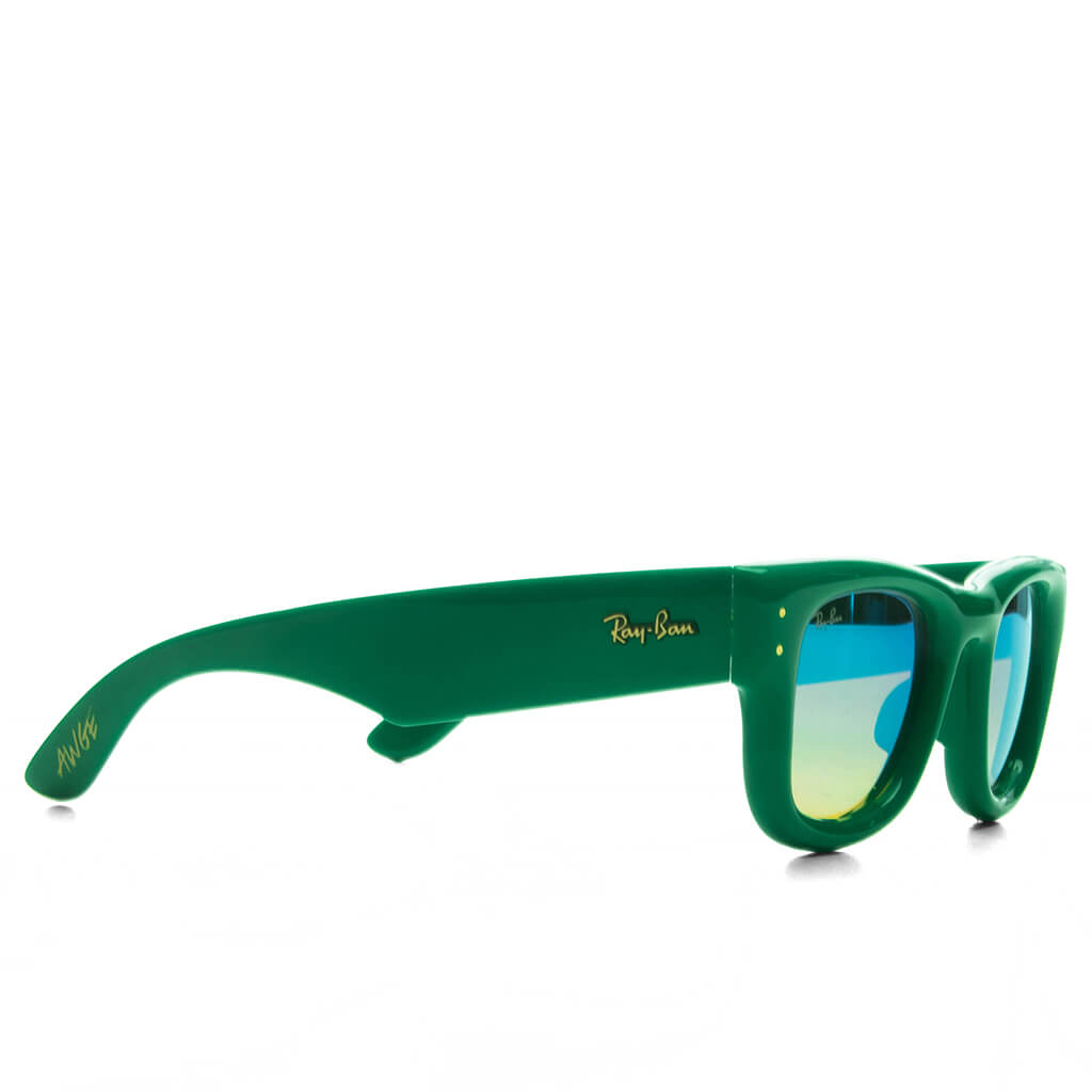 Wayfarer Puffer - Green Frame/Blue Mirror Lens