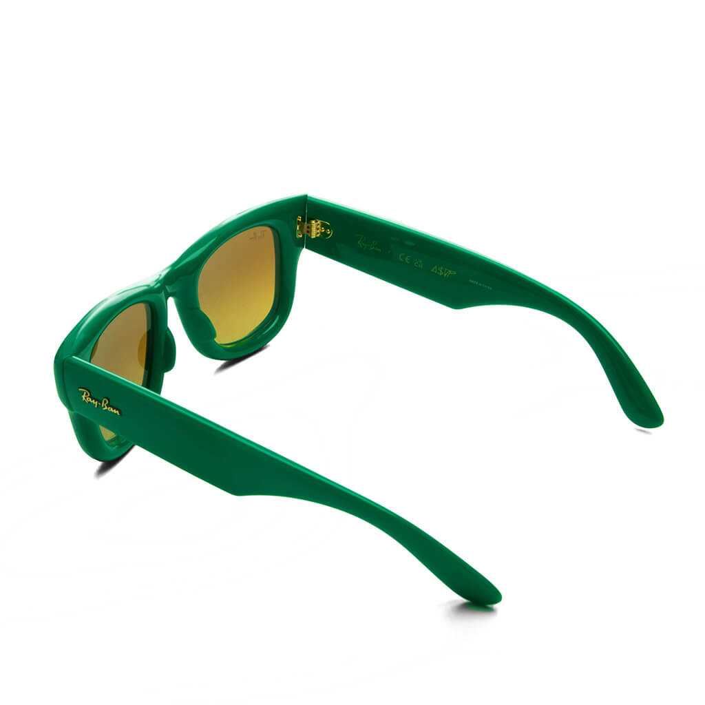 Wayfarer Puffer - Green Frame/Blue Mirror Lens