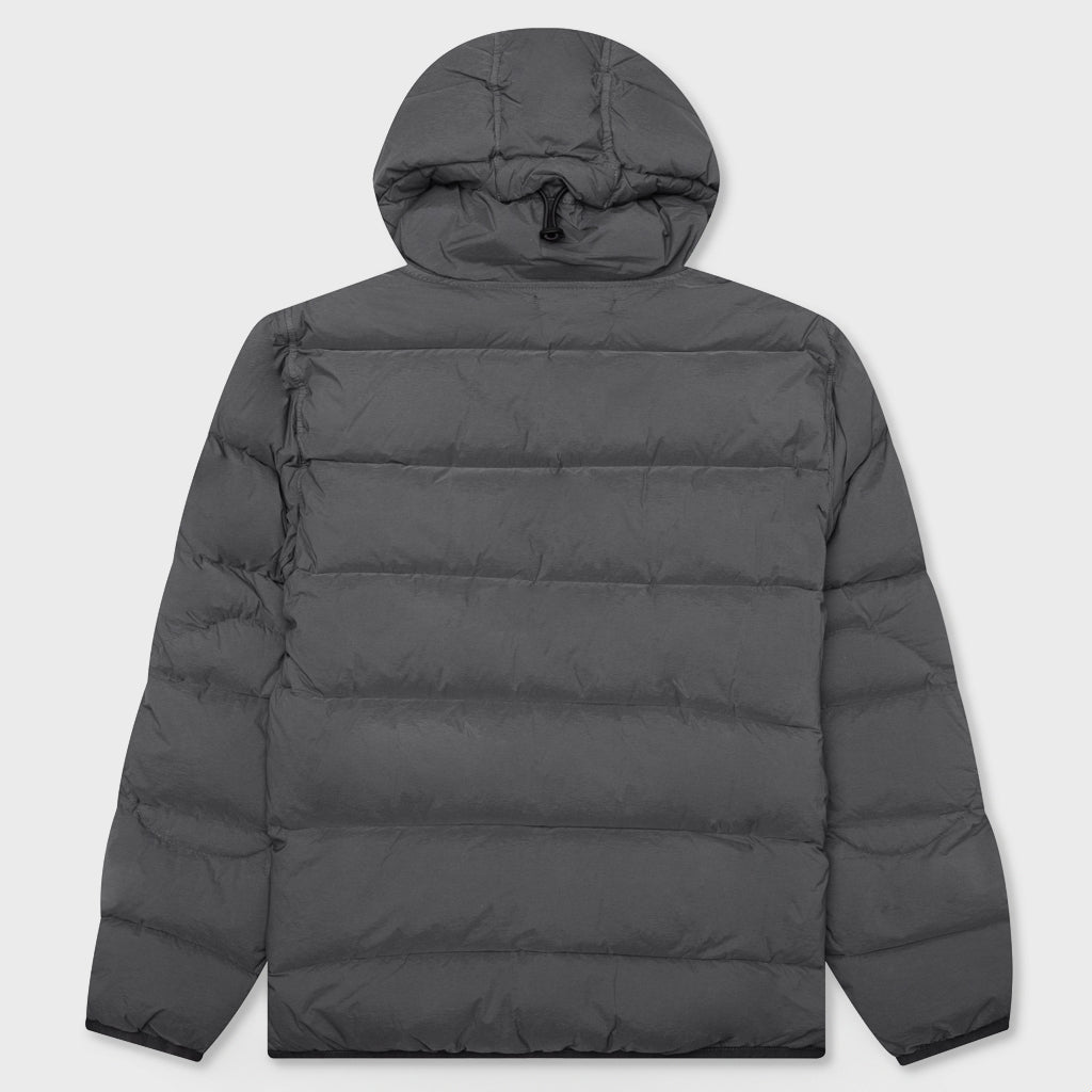 Real Feather Hooded Jacket - Lead Grey