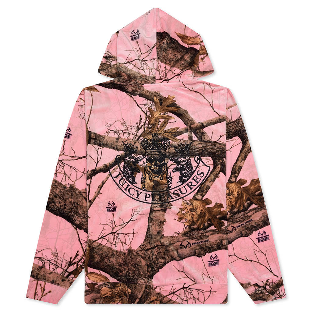 Realtree Velour Hoodie - Pink Edge