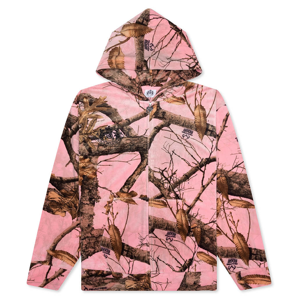 Realtree Velour Hoodie - Pink Edge