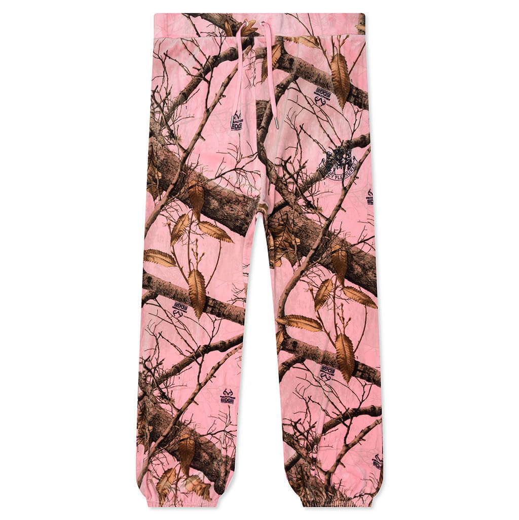 Realtree Velour Track Pants - Pink Edge