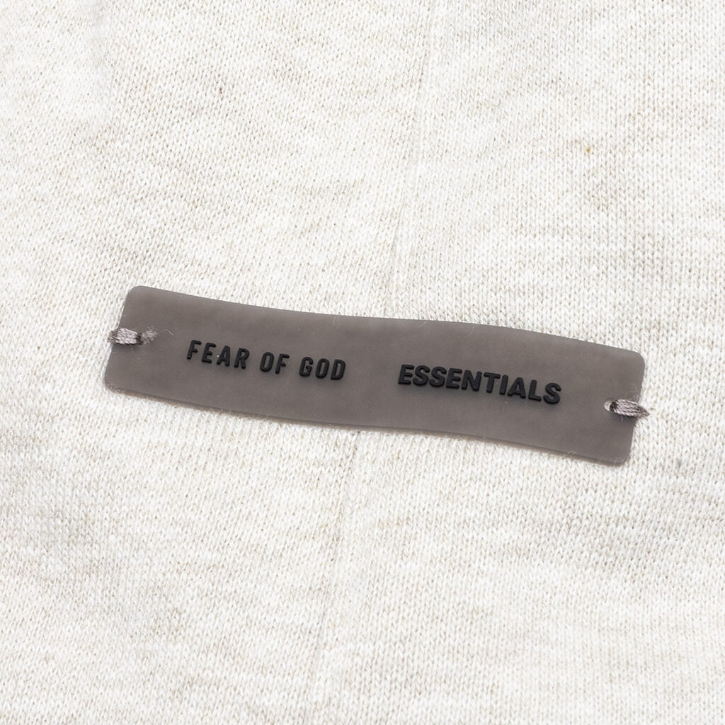 Relaxed Fleece Sweatpant With Piping - Heather Stone/Cloud White