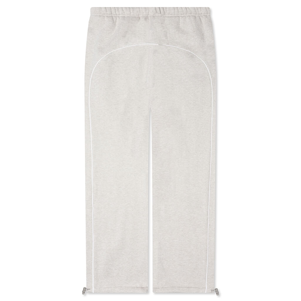 Relaxed Fleece Sweatpant With Piping - Heather Stone/Cloud White