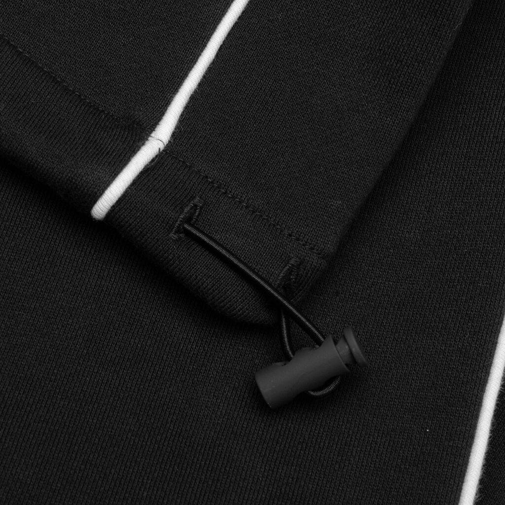 Relaxed Fleece Sweatpant With Piping - Jet Black/Cloud White