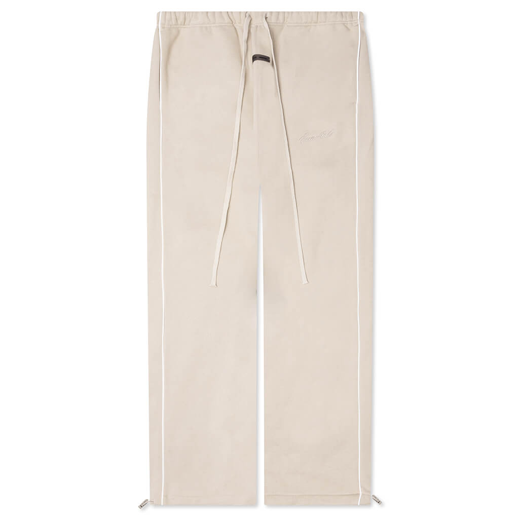 Relaxed Fleece Sweatpant With Piping - Timber/Cloud White