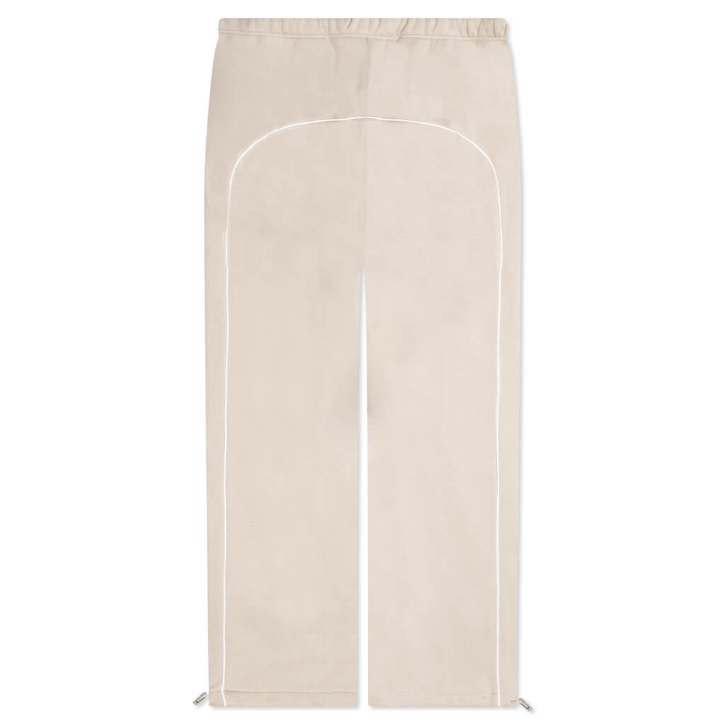 Relaxed Fleece Sweatpant With Piping - Timber/Cloud White