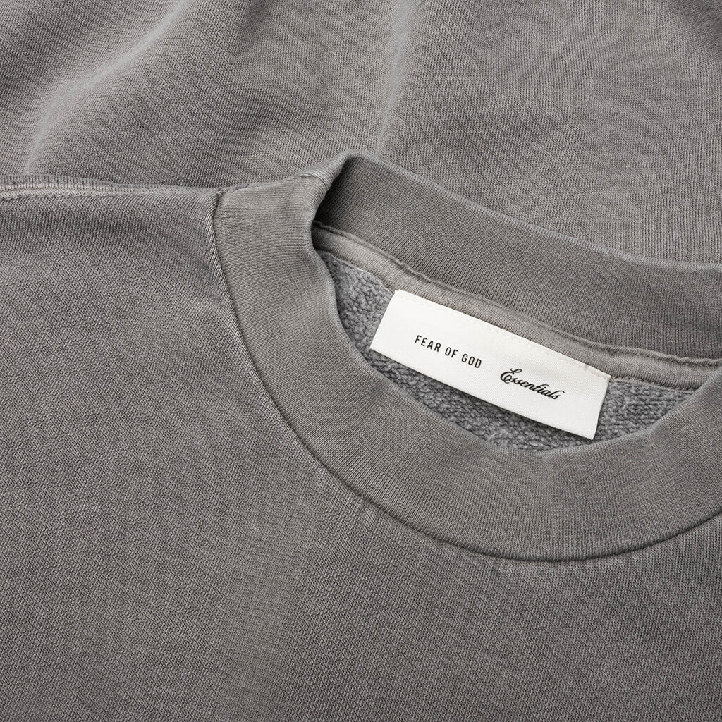 Relaxed Fleece Cutoff Sweatshirt - Washed Seal