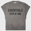 Relaxed Fleece Cutoff Sweatshirt - Washed Seal