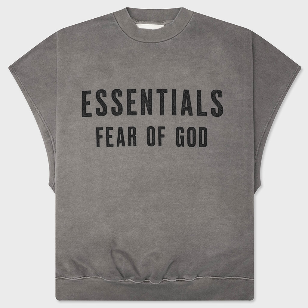 Relaxed Fleece Cutoff Sweatshirt - Washed Seal