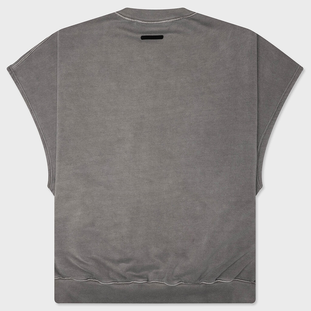 Relaxed Fleece Cutoff Sweatshirt - Washed Seal