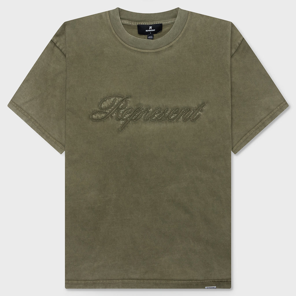 Rep Reverse Applique T-Shirt - Dark Olive