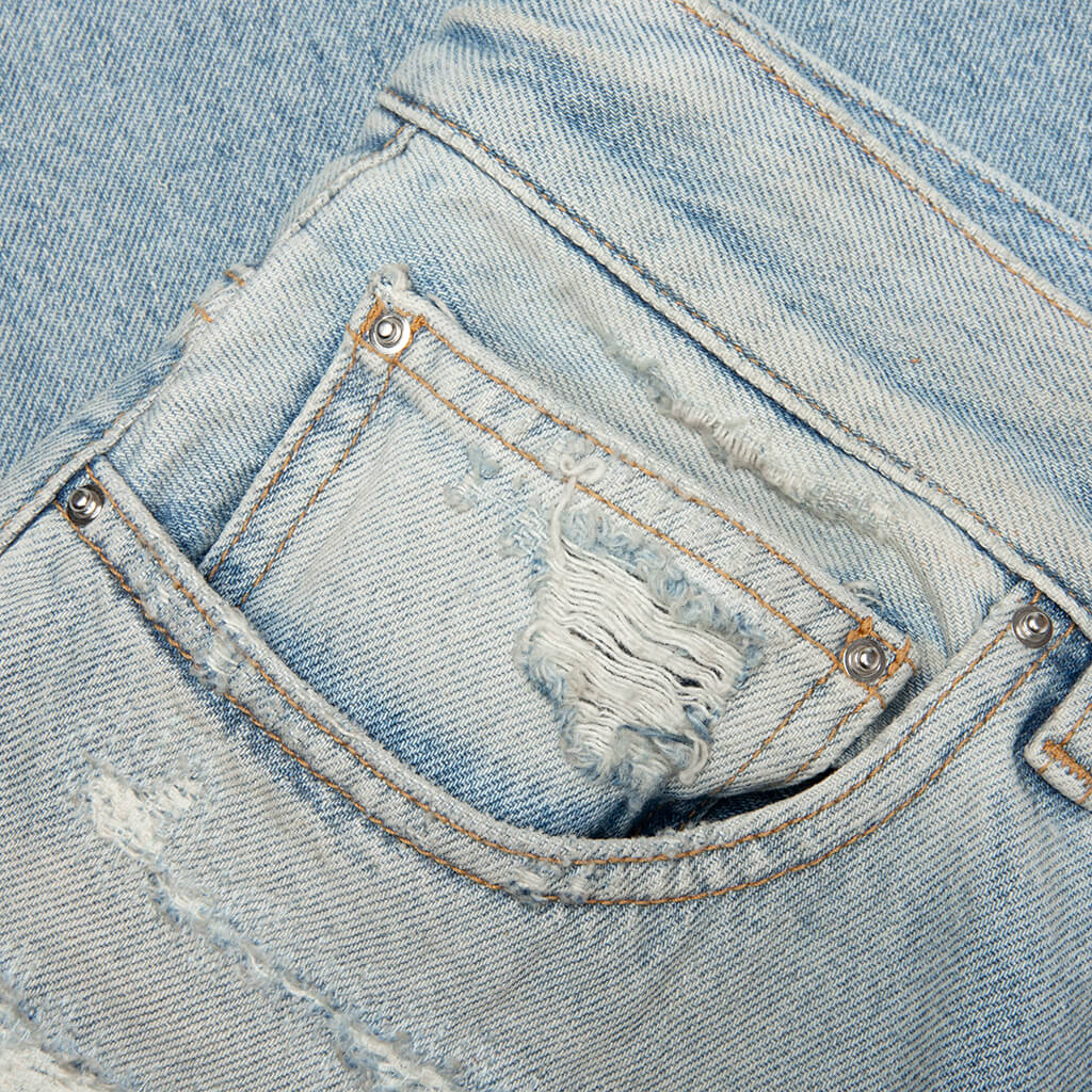 Repaired Boot Cut Jean - Mist Indigo