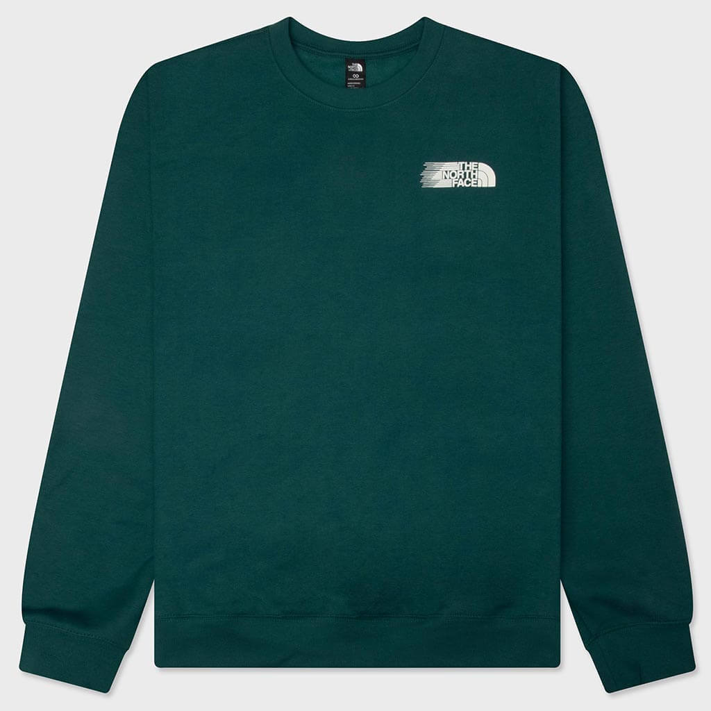 Retro Trail Relaxed Graphic Crew - Pacific Teal