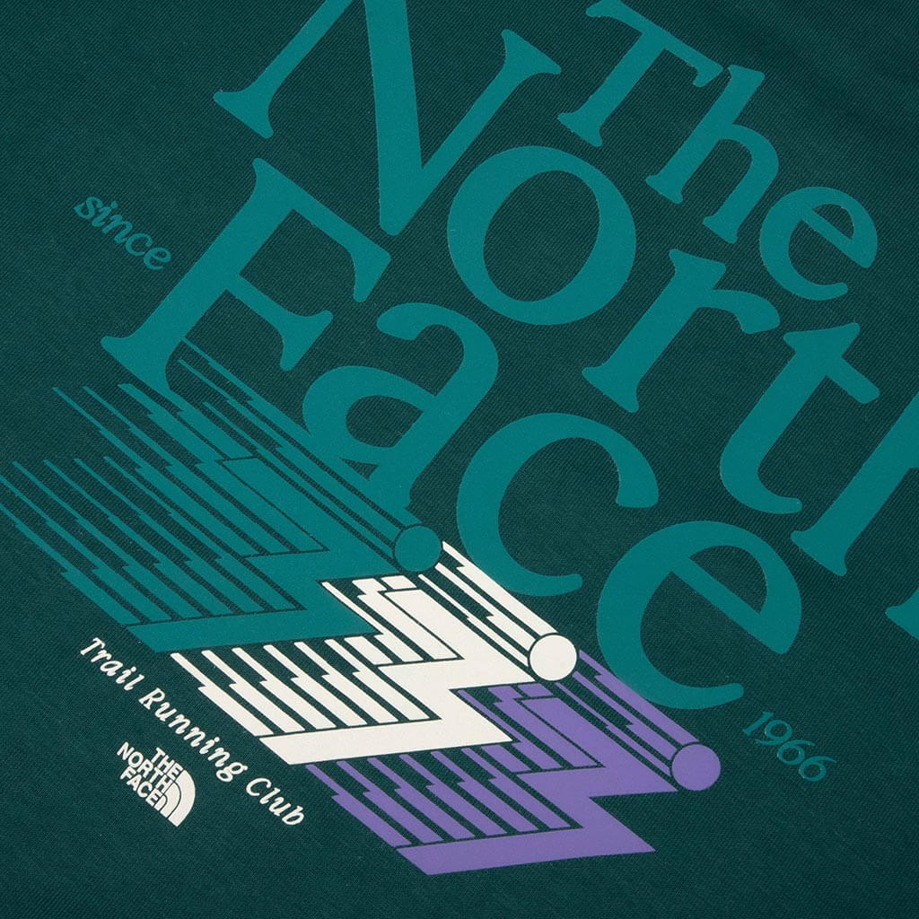 Retro Trail Relaxed Graphic Crew - Pacific Teal
