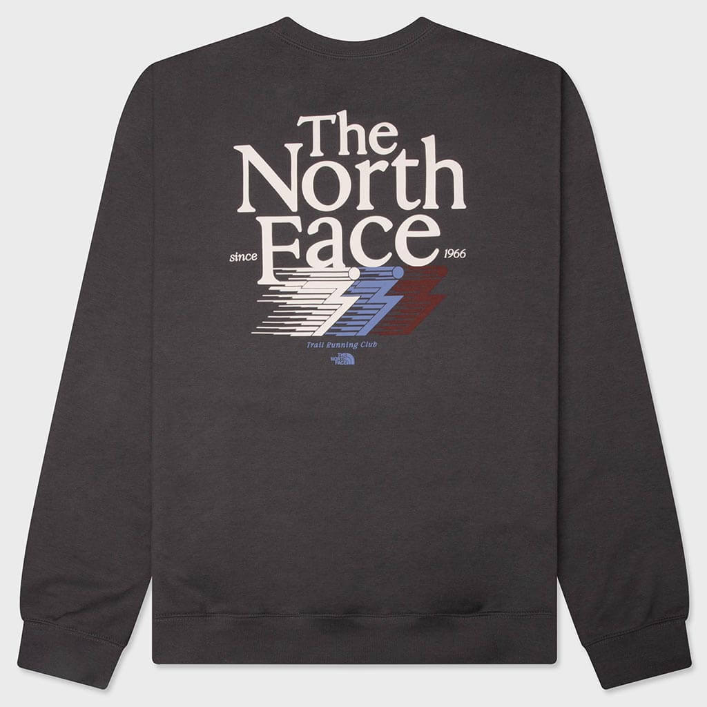 Retro Trail Relaxed Graphic Crew - Anthracite Grey