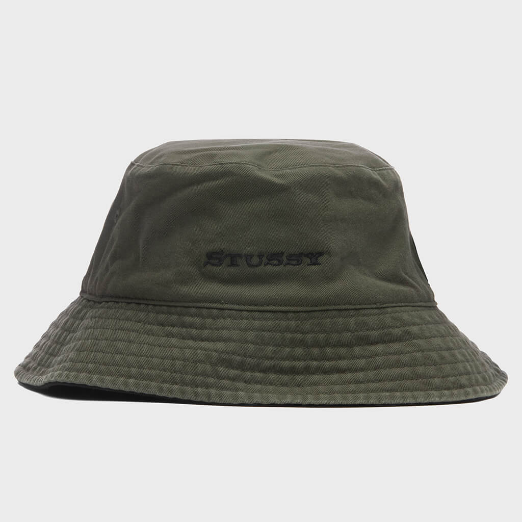 Reversible Stock Bucket Hat - Black/Olive