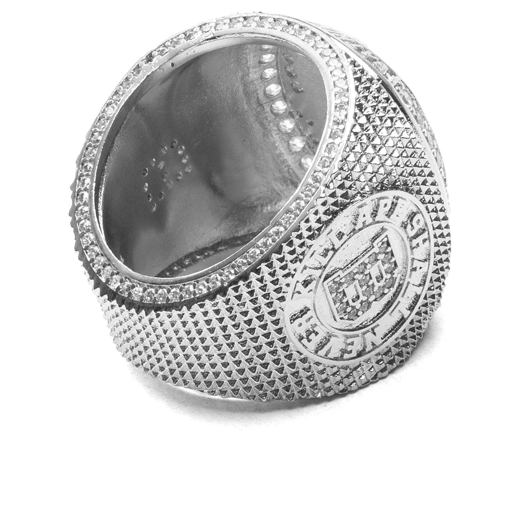 Rhinestone College Ring - Silver